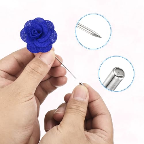 Image of PATIKIL Flower Boutonnieres Pin, Handmade Camellia Lapel Pin for Men Women Suit Wedding Graduation Anniversary Brooch Outfit Accessories