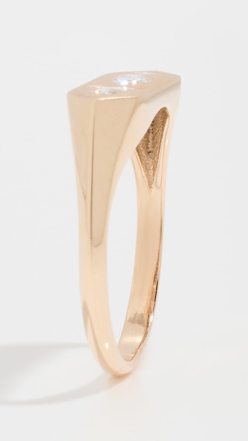 Zoe Chicco Women's 14k Gold Mosaic Bar Signet Ring - Image 4