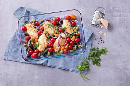 Pyrex Classic 2 Piece Rectangular Glass Baking Roasting Bake Roaster Dish Set