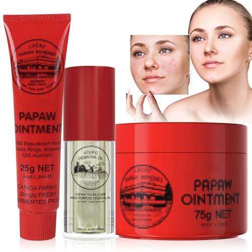SPERMUOY Papaw Cream, 3 pezzi di papaya unguento papaw Repairing Cream, crema multifunzionale idratante per labbra, mani e tagli