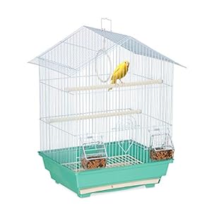 Relaxdays Hellblauer Vogelkäfig mit Zubehör