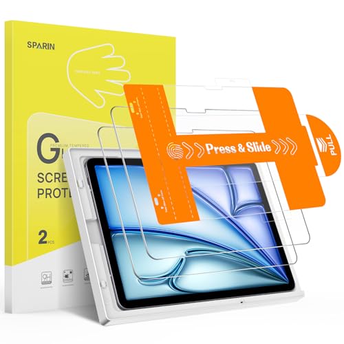 SPARIN 2 Stück Panzer Schutz Glas für iPad Air 11 Zoll M3 2025/ M2 2024 Schutzfolie, Auto-Installation, Displayschutz fü...