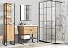 Conjunto de Muebles de baño Brooklin II, Mueble de Lavabo 80 cm, Mueble para Lavabo con Patas, Lavabo Empotrado, Estilo Industrial, Loft, Color Roble/Negro (con Lavabo)
