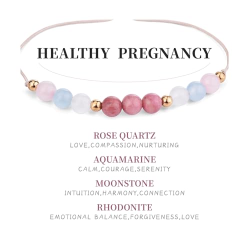 Healthy Pregnancy Gifts Natural Stone Bracelets for Pregnant Women, Mama To Be Moonstone Bracelet, First Time Mom Essentials, Pregnancy Gifts for Expecting Mom