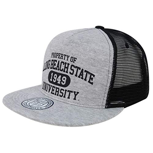 Cal State University Long Beach 49ers NCAA Mesh Fleece Trucker Snapback Cap Hat Gray
