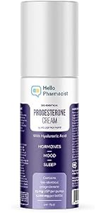 Bio-Identical Progesterone Cream 5,000mg - Max OTC Strength - 75mg USP Per Pump - with Hyaluronic...