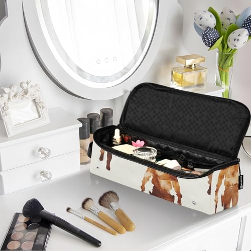 Hair Tool Travel Bag and Heat Resistant Mat Waterproof Portable Open Flat Travel Bag for Hot Tools Curling Iron Flat Irons Hair Volumizer Styler, Western Cowboy Boots Gun Grasslands miniatura 7