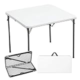 AASSDOO Faltbares Garten-Terrassen-Set, Camping-Spezialtisch und Stühle, leichtes, kompaktes Möbel-Set aus Stahl, weiß, Tisch
