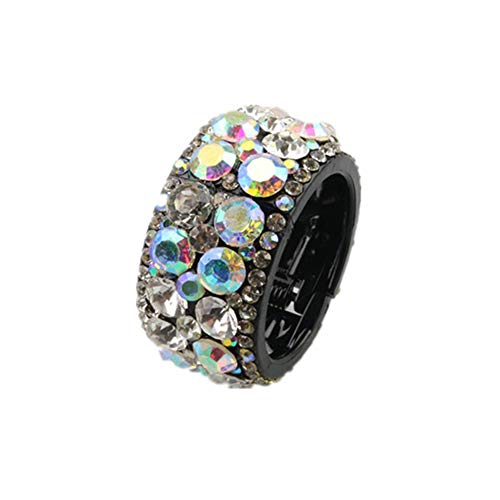Potato001 Shiny Rhinestone Hair Ties Bands Rings Ponytail Holders Girls Women Gift - AB + White S …