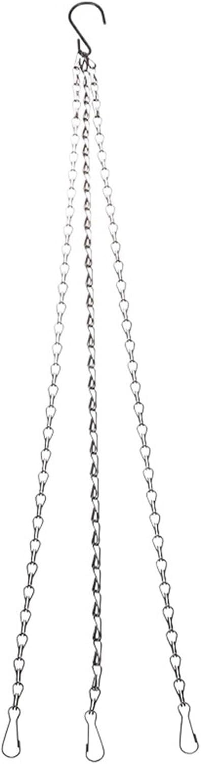 ESESE Hanging Plants Flower Basket Chain with Hooks,1Pc 50/90cm Rattan Pot With 3 Chains Plant Grow Basin Home Garden Decor For Bird Feeders, Planters(Silver,40cm)