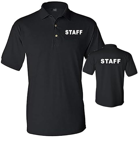 NE Beauty Staff Collar Shirt, Unisex, Short Sleeve, Cotton Blend, Button Up (US, Alpha, XX-Large, Regular, Regular, Black)