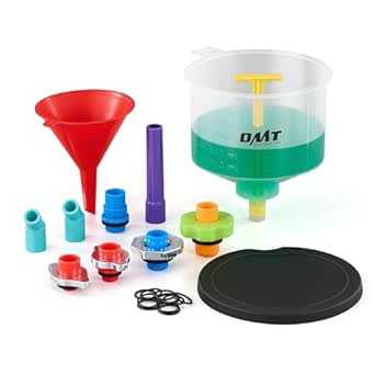Orion Motor Tech No Spill Coolant Funnel Kit, 17 Piece Coolant Bleeder Kit with Adapters & Caps, Radiator Funnel Set for Easy Coolant Refilling, Compatible with GM Ford Universal Vehicles