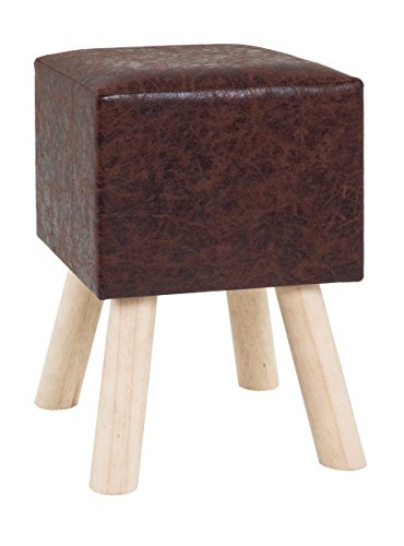 HAKU Möbel Hocker Dunkelbraun, Massivholz, PU - Maße: B 30 cm x H 45 cm x T 30 cm, Style: Industrial HAKU Möbel Hocker Dunkelbraun, Massivholz, PU - Maße: B 30 cm x H 45 cm x T 30 cm, Style: Industrial