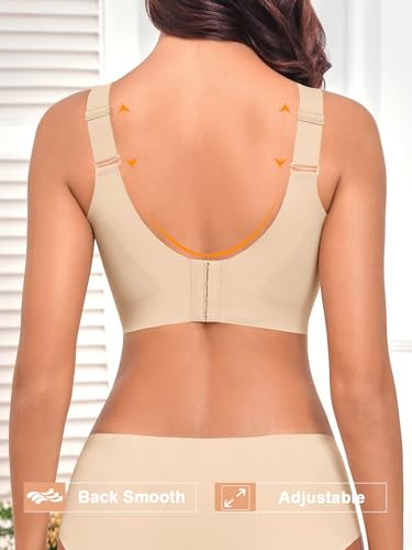 Image of Womens 2025 Seamless Wireless Supportive Bra Push Up Comfort Soft No Underwire Full Coverage T-Shirt Bras (M-4XL)