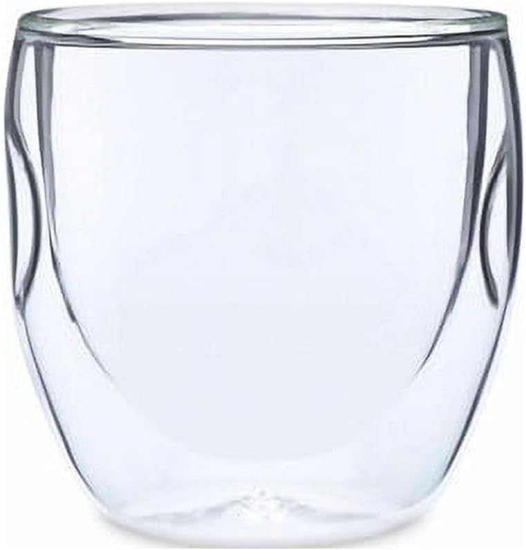 Moderna Artisan Series Double Wall 8 oz Beverage Glasses - Set of 8 Drinking Glasses