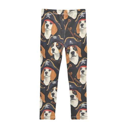 Pirate Dog Girls Leggings,Workout Leggings for Girls Toddler Athletic Legging Size for 3-10T2