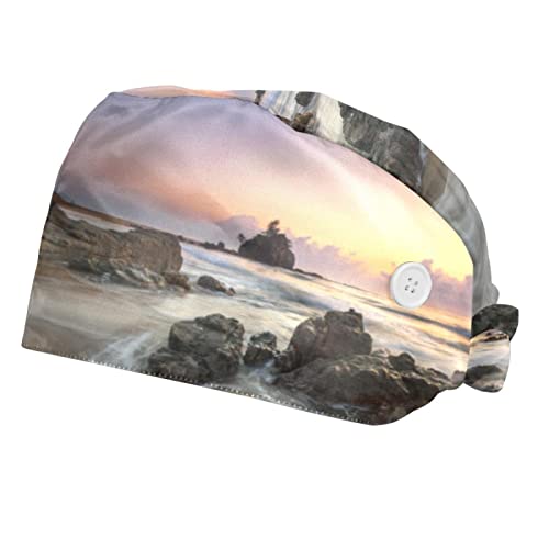Chapeaux de travail paysage de plage JDEZ casquettes de travail respirantes et chapeaux bouffants