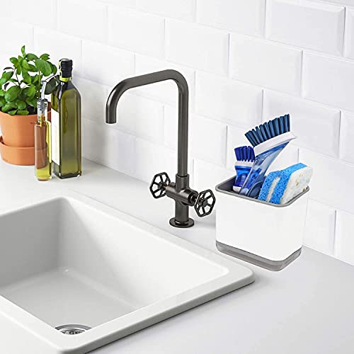 Image of HARI Utensil Cutlery Drainer Sink Caddy (Green) | Lightweight Sink Organizer with Removable Drip Tray | Perfect for Drying and Storing Chopsticks, Spoons, Knife, Forks & Other Cutlery