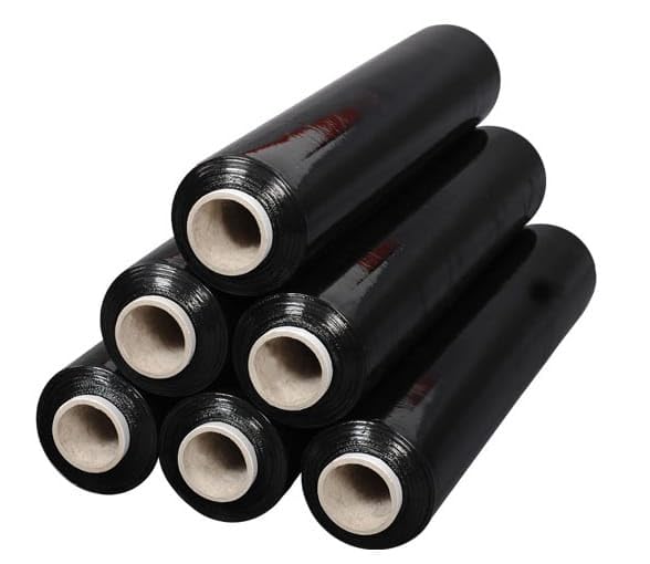 Lot de 6 Rouleaux Film Étirable Noir Manuel – 20 Microns – 50cm x 200m | Film Palette Haute Résistance, Emballage de Colis Opaque, Plastique de Déménagement, Protection Étirable et Indéchirable
