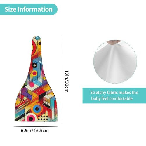 Newborn Baby Hat, Colorful Pop Art Painting Print Soft Top Knot Beanie Cap, Cute Baby Headwear for 0-6 Months4