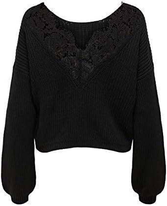 Maglione Donna ONLY Onlxenia Life - In Cotone E Poliacrilico, Con Dettaglio Pizzo Sulla Schiena - Foto 4