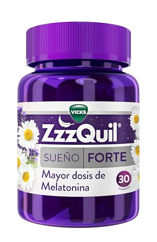 ZzzQuil Sueño Forte, Gummies con Mayor Dosis (1,7g) de Melatonina* para Dormir. Complemento Alimenticio con Vitamina B6 y extractos de Valeriana, Camomila y Lavanda, 30 unidades