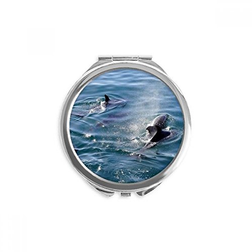 Espejo de bolsillo de la ballena orca para retoques de maquillaje rápidos en tus viajes
