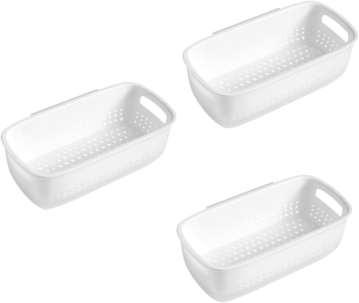 OUNONA 3sets Detachable Double Kitchen Colander Basket for Washing Vegetables and Fruits Space-saving Wall-mount Design for Easy Organization and Cleaning