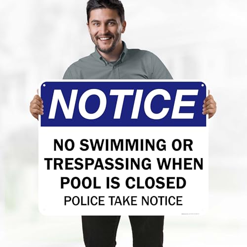 Cartel Aviso No Nadar o Prohibido Entrada Piscina 24x30 Pulgs miniatura 2