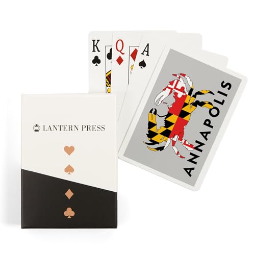 Lantern Press Annapolis Maryland Crab Flag Baraja Póker