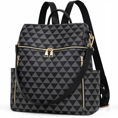 Image of Backpack Purse for Women | Women's Stylish Geometric Triangle Backpack | Convertible Shoulder Bag, Multi-Compartment, Spacious & Durable, Perfect for College, Work, Travel