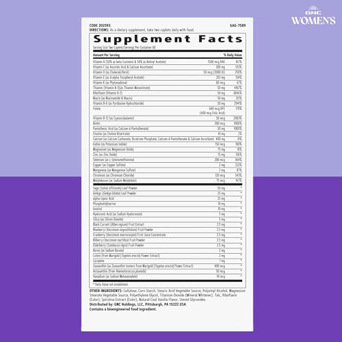 GNC Women's 50 Plus Multivitamin V2, 120 Count, 60 Servings