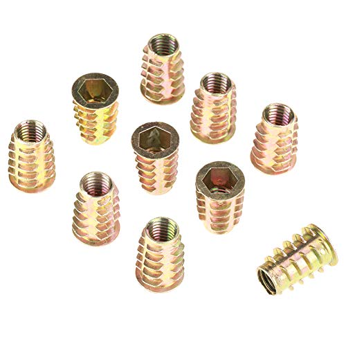 Liebewh LIEBEWH1MG8H7W45Y 50Pcs Furniture Threaded Insert Nuts Zinc Alloy Hex Drive Head Nut cover