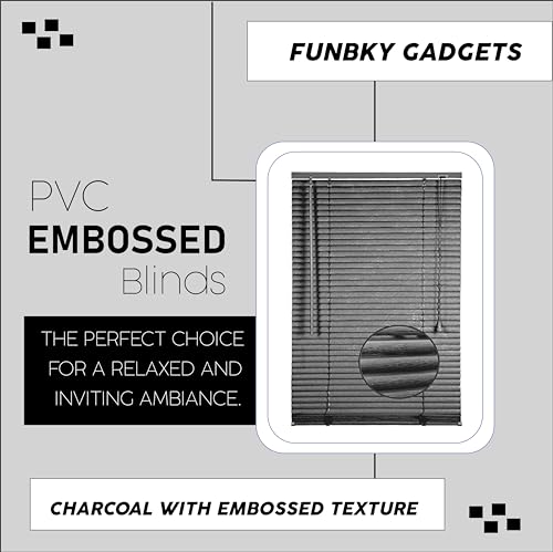 Funky Gadgets Grey Embossed Pattern PVC Window Venetian Blind Blinds Easy Fit Curtains Made to Measure Blinds Windows Treatment Shutters Twist Open Close(Steel Grey Embossed Pattern, 60 x 150 cm) - Cosy Home Interiors Funky Gadgets Grey Embossed Pattern PVC Window Venetian Blind Blinds Easy Fit Curtains Made to Measure Blinds Windows Treatment Shutters Twist Open Close(Steel Grey Embossed Pattern, 60 x 150 cm) - Image 2