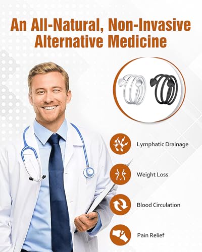 image for Jecanori Lymphatic Drainage Therapeutic Magnetic Therapy Rings for Wom