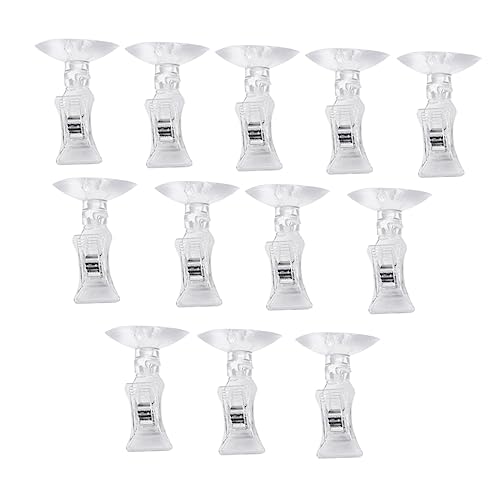 iplusmile 12個 水槽の吸盤クリップ フィーダ 金魚 魚の餌箱 バスケット 空気 フィルター 水槽の掃除道具 ヒータ キット クリーナー プール 水槽の装飾 Transparent