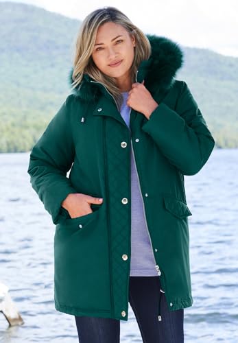 Woman Within Plus Size Faux Fur Down Parka Coat4