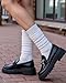 HONGTEYA Slouch Socks for Women 2 Pairs Scrunch Knee High Boot Socks Soft Long Socks (White/Black)