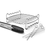Philips Airfryer Accessory Kit HD9920/00 - Double Layer Rack with 5 Skewers and 1 Easy-grip Silicone-head Tongs, Dishwasher Safe, Compatible with 6.2L, 8.3L and 9L Airfryers