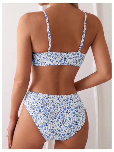 Verdusa Women's 2 Piece Floral Print Bikini Set Boho Square Neck Backless Low Rise Swimsuit2