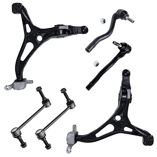 Image of Detroit Axle - 6pc Front Control Arms Kit for Mercedes-Benz GL320 GL350 GL450 GL550 ML320 ML350 ML450 ML500 ML550 Replacement 2 Lower Control Arms 2 Stabilizer Sway Bars 2 Outer Tie Rods