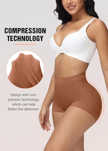 Image of SHAPSHE High-Waisted Shapewear Panties, Tummy Control & Butt Shaping | Double-Layer Compression | 4 Flexible Waist Stays | Silicone Waist & Leg Grips | Unpadded Butt Contour | Lace-Trimmed Legs