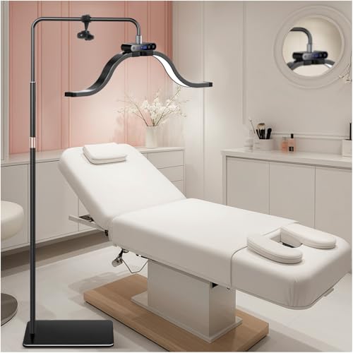 Wolken Halbmond Lampe Wimpern Lampe für Wimpernverlängerungen mit Telefonhalter Tätowierer Nageltechniker kühle LED Beauty-Ringlicht Warme Lamp mit Einstellbarer Helligkeit und Höhe