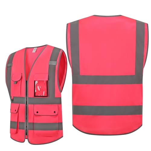 Image of XIAKE Reflective Safety Vest for Men & Women High Visibility Class 2 Vest with Pockets Meets ANSI Standards