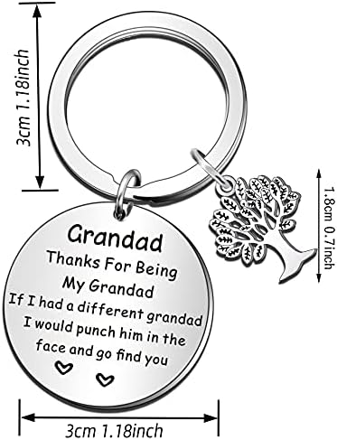 QMVMV Grandad Keyring Grandpa Gifts from Grandson Granddaughter Christmas Gift Keychain Father's Day Gift for Grandad