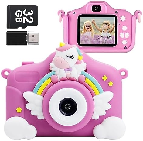 Kids Camera for Girls Boys 3-8 Years Old Toddlers Childrens Selfie Camera HD 1080P IPS Screen Dual Digital Toy Camera for Kids Christmas Birthday Gifts