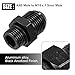 X AUTOHAUX Black 8AN Male to M18 x 1.5mm Male Metric Thread Fitting Adapter Flare Union Coupler Fuel Oil Line Hose End Aluminum Alloy Fitting Adapter for Car