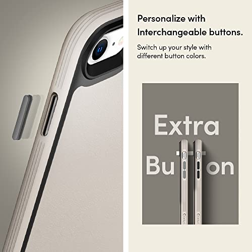 Image of Spigen Cyrill Leather Brick | iPhone SE /8 /7 Case | Beige iPhone SE /8 /7 Back Cover | Faux Leather+TPU+PC - Taupe