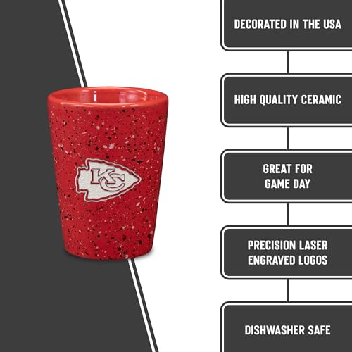 Rico Industries CSK2701RD Nfl Football Kansas City Chiefs 2Oz Ceramic Shot Glass thumb #4