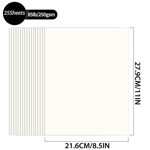 Creamy Cardstock - 8.5'' X 11'' 85Lb Cover Card Stock Heavyweight Paper Perfect For Scrapbooks, Art, Crafts, Business Cards 25 Sheets 250G Uap13Cc #TOP1
